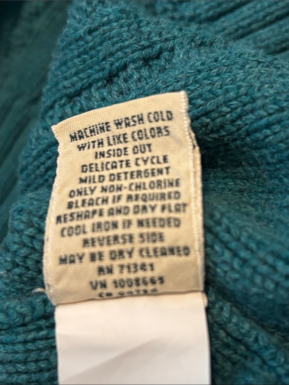 🟡 Women's L.L.Bean Double L 100% Cotton Cable Crewneck Sweater EUC Green Size S - Picture 7 of 9